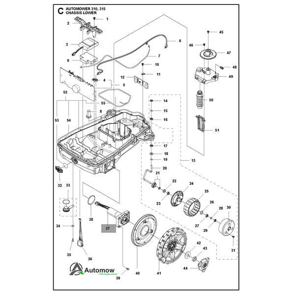 Электродвигатель колеса с редуктором Husqvarna 310, 315, 315Х (5874494-03) 5874494-04 фото